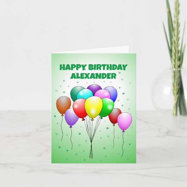 Happy Birthday Balloons Card Karte (Vorderseite)