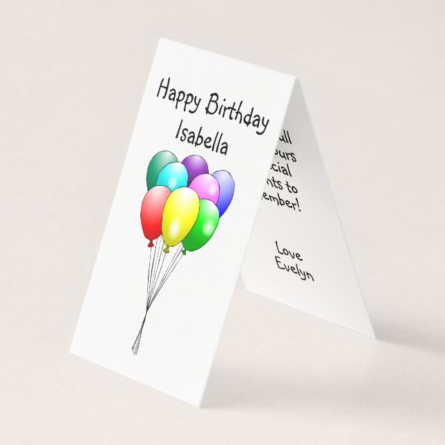 Happy Birthday Balloons Faltkarte (Vorderseite)