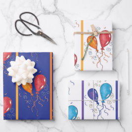 Happy Birthday Balloons Geschenkpapier Set