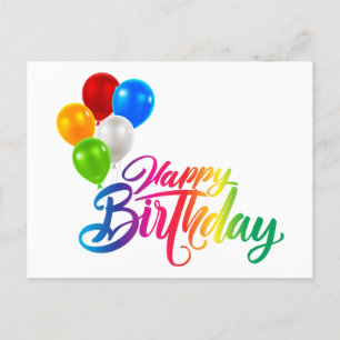 Happy Birthday Balloons Holiday Postcard Feiertagspostkarte