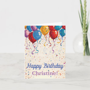 Happy Birthday Balloons individualisierbares Desig Karte