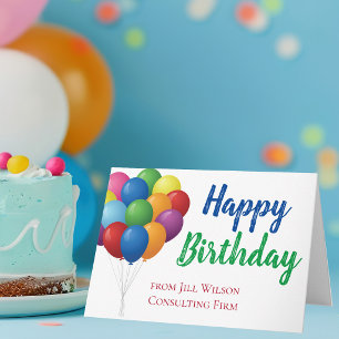 Happy Birthday Balloons Niedlich Custom Company Karte
