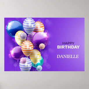 Happy Birthday Balloons Poster