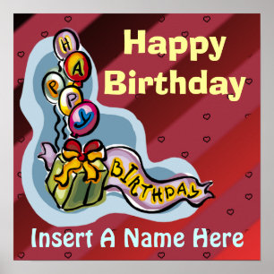Happy Birthday Balloons Poster