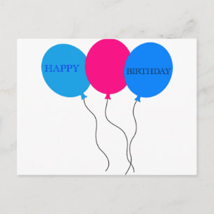 Happy Birthday Balloons Postkarte