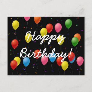 Happy Birthday Balloons Postkarte