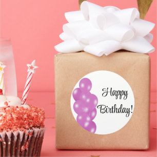 Happy Birthday Balloons Runder Aufkleber