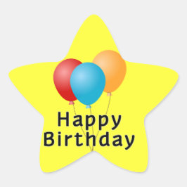 Happy Birthday Balloons Stern-Aufkleber