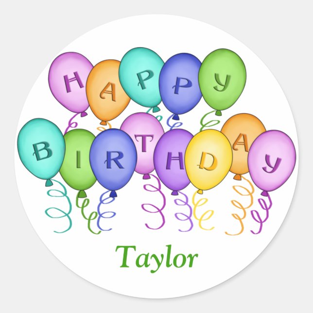 Happy Birthday Balloons Stickers (Vorderseite)