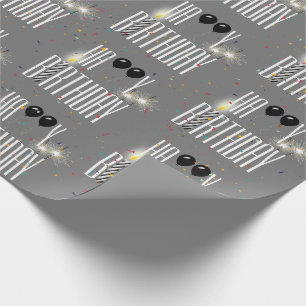 Happy Birthday Balloons und Confetti Geschenkpapier