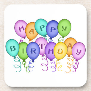 Happy Birthday Balloons Untersetzer Set