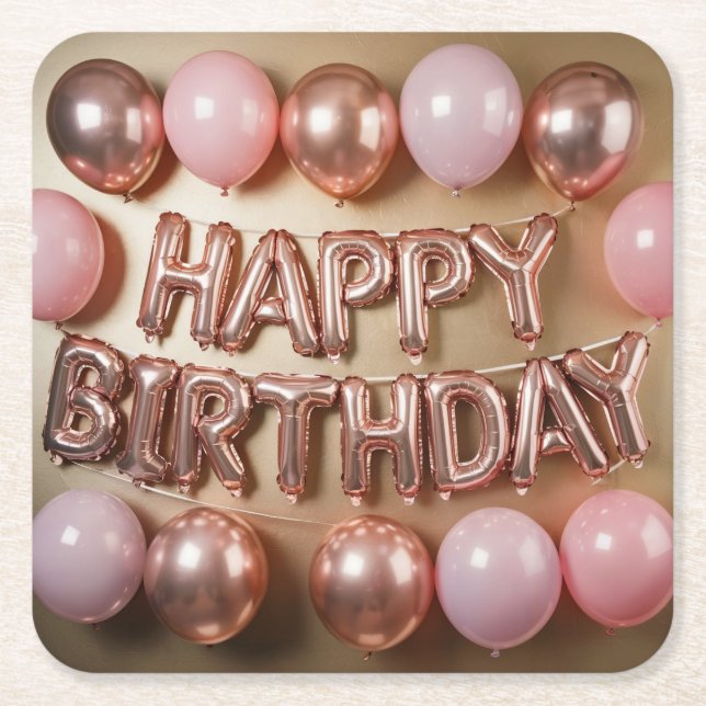 Happy Birthday Balloons Untersetzer Set (Vorderseite)