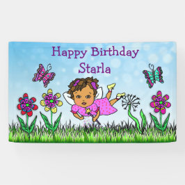 Happy Birthday Banner Lila Fairy