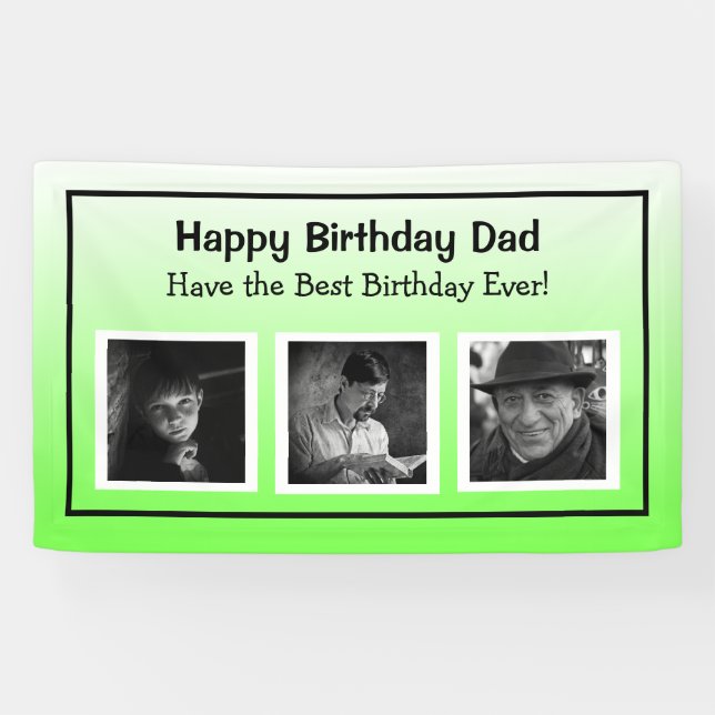 Happy Birthday Banner mit Foto Age Progression (Horizontal)