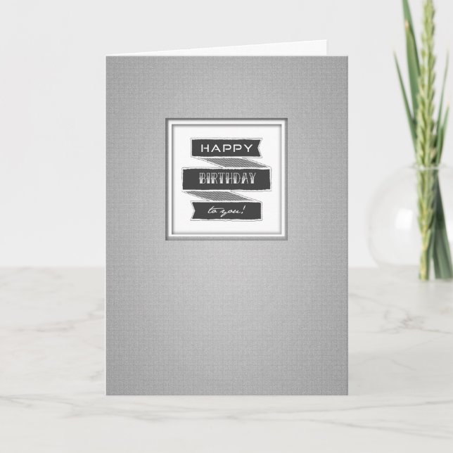 Happy Birthday Banner Typografy Card Karte (Vorderseite)