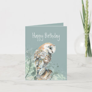 Happy Birthday Barn Owl Gruß Feiertagskarte