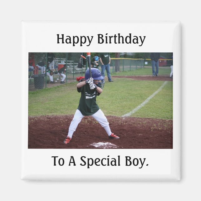 Happy Birthday Baseball Boy Magnet (Vorne)