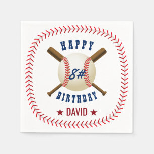 Happy Birthday Baseball Boy Sports Theme Serviette