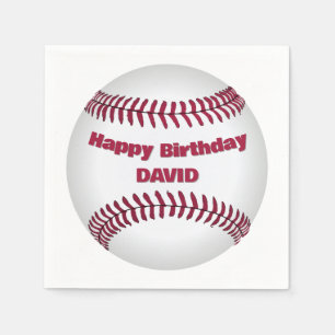 Happy Birthday Baseball mit Namen Serviette