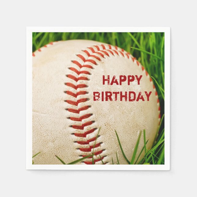 Happy Birthday Baseball Serviette (Vorderseite)