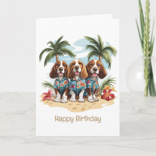 Happy Birthday Basset Hound Hunde Hawaiianische Sh Karte