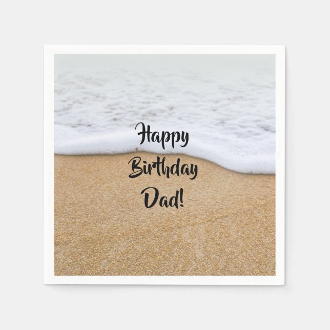 Happy Birthday Beach ThemenSummer Party Serviette (Vorderseite)