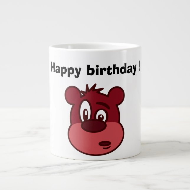 "HAPPY BIRTHDAY" BEAR Jumbo-Tasse (Vorderseite)
