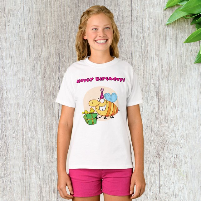 Happy Birthday Bee Girls T - Shirt (Von Creator hochgeladen)