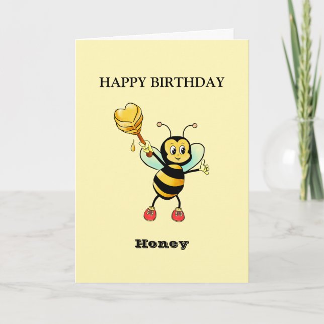 Happy Birthday Bee Karte (Vorderseite)
