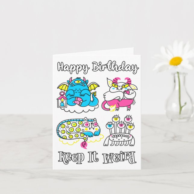 Happy Birthday | Behalt es komisch Karte (Kleine Pflanze)