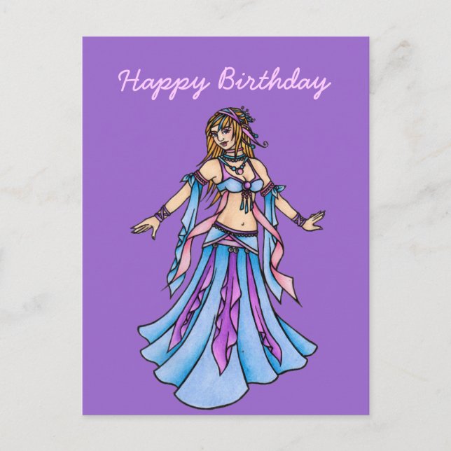 Happy Birthday Belly Dancer  Postkarte (Vorderseite)