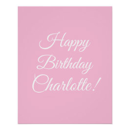 Happy Birthday benutzerdefinierte Skriptname Text Poster