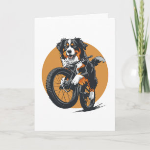 Happy Birthday Bernese Hund Reiten Karte