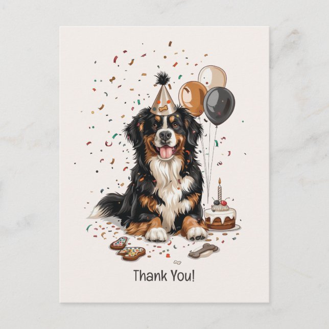 Happy Birthday Bernese Mountain Dog Postkarte (Vorderseite)