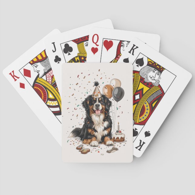 Happy Birthday Bernese Mountain Dog Spielkarten (Rückseite)