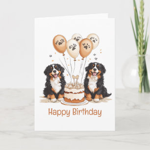 Happy Birthday Bernese Mountain Hunde Karte