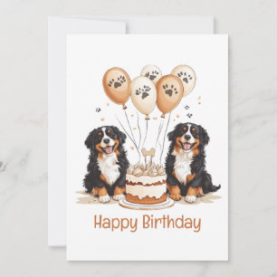 Happy Birthday Bernese Mountain Hunde Karte