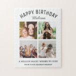 Happy Birthday Best Friend 4 Foto Collage<br><div class="desc">Einzigartiges Foto-Puzzle für das Geburtstagsmädchen personalisiert mit 4 Fotos und Geburtstagswünsche.</div>