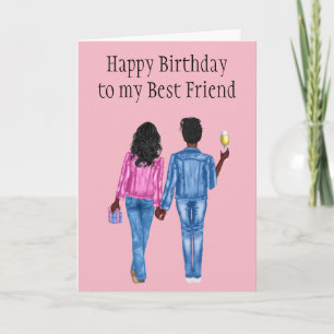 Happy Birthday Best Friend Afrikanische Amerikaner Feiertagskarte
