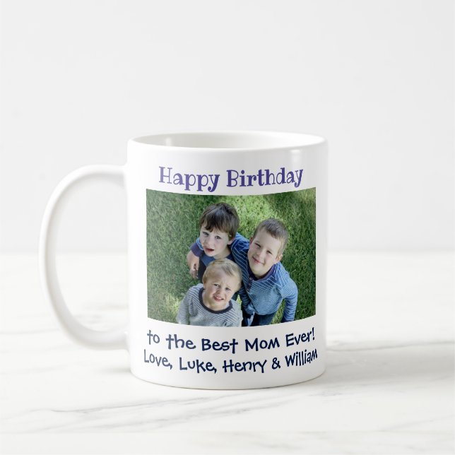 Happy Birthday Best Mama Ever Kids Foto Kaffeetasse (Links)