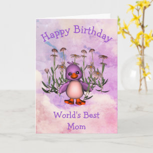 Happy Birthday Best Mama Niedlich Bird Card Karte
