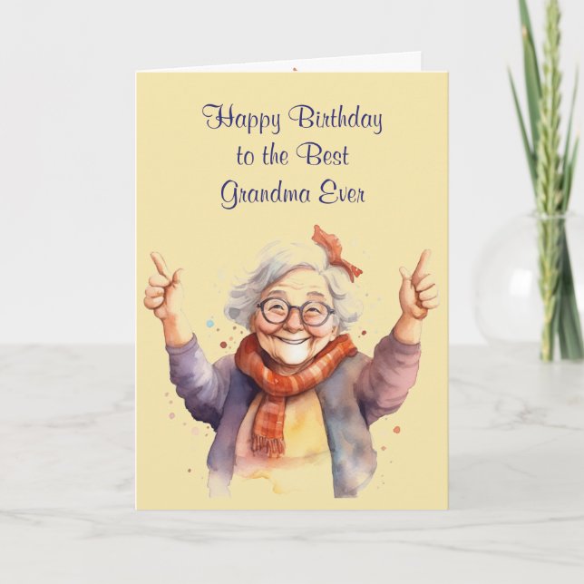 Happy Birthday Best Oma Ever Fun Karte (Vorderseite)