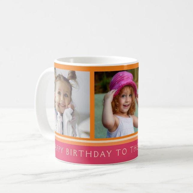 Happy Birthday Best Oma Foto Collage Tasse (Vorderseite Links)