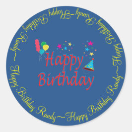 Happy Birthday Best Value Classic Round Sticker