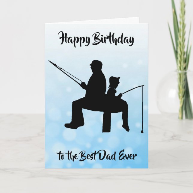 Happy Birthday Best Vater Ever Fishing Karte (Vorderseite)