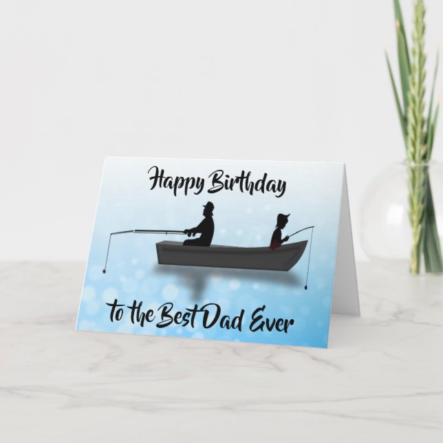 Happy Birthday Best Vater Ever Fishing Karte (Vorderseite)