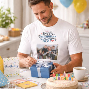 Happy Birthday Best Vater Foto  T-Shirt
