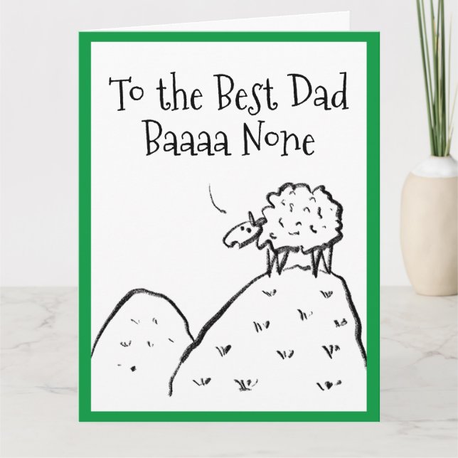 Happy Birthday Best Vater Funny Sheep Sprichwort a Karte (Vorderseite)