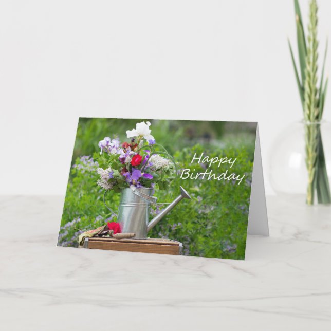 Happy Birthday Bewässerung kann Karte (Vorderseite)
