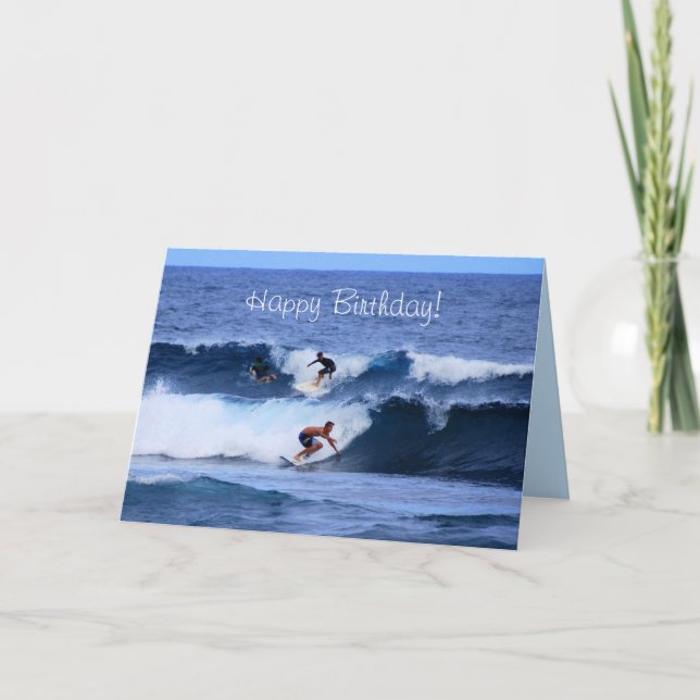 Happy Birthday Big Island Hawaii Surfers Karte (Vorderseite)